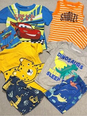 Carter's Boys 3T Shorts Set Multicolor Dinosaurs Cars Animals Cotton Summer